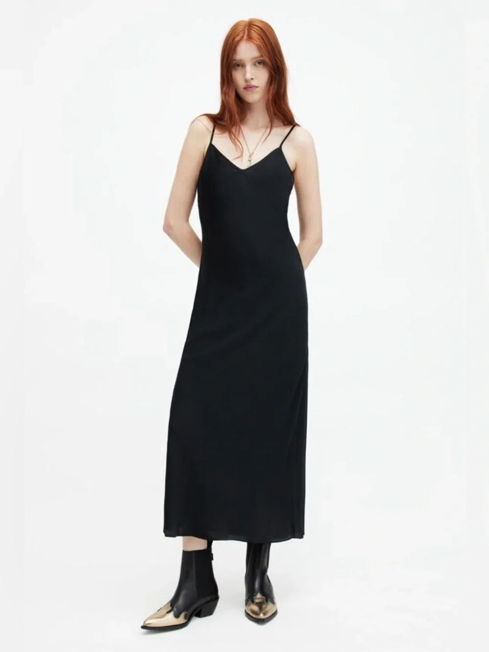 bryony maxi slip dress AllSaints Bryony V-Neck Maxi Slipdress in Purple